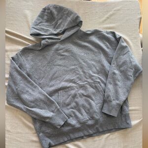 American Eagle Gray Fleece Hoodie Relaxed Fit Fleece Pullover Sweatshirt XL